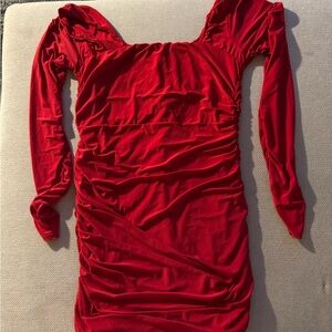 Red Ruched Dress